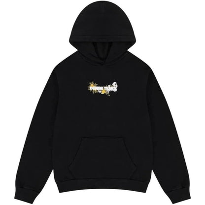 Denim Tears Embroidered Floral Logo Hoodie Black