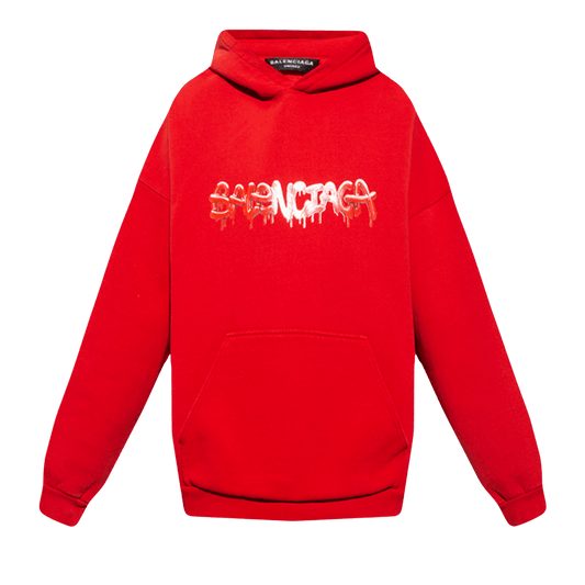 Balenciaga 2021 Slime Logo Hoodie Red