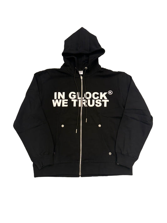 Kixkz Clothing In Glock We Trust Zip Up Hoodie Black-Empxre Boutique