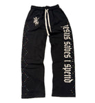 Jesus Saves I Spend Sweatpants Black-Empxre Boutique