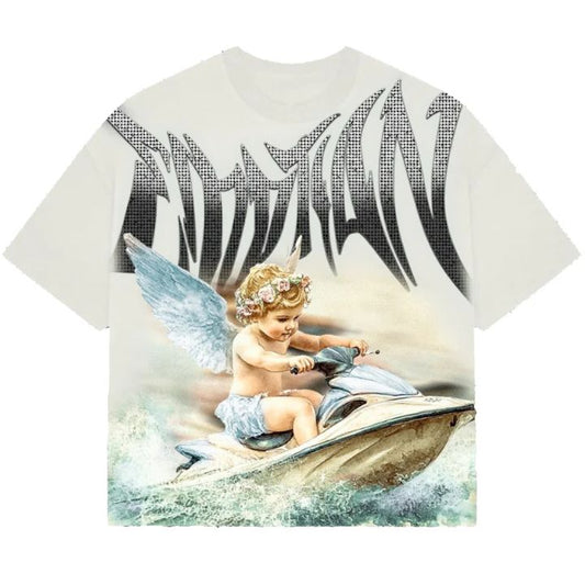 Mixed Emotions Cream Jetski Rhinestone Tee