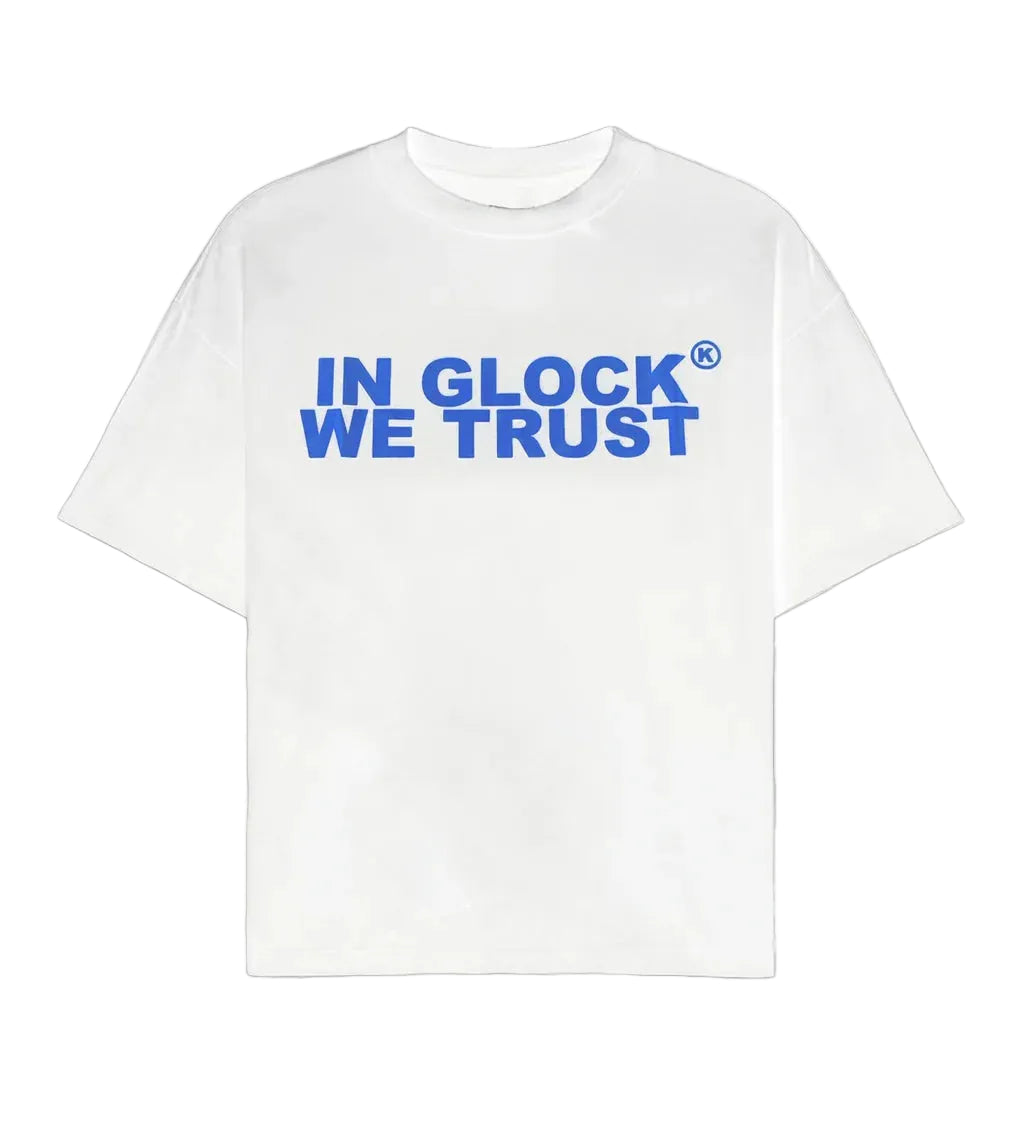 Kixkz Clothing In Glock We Trust Tee White/Blue-Tees-Empxre Boutique