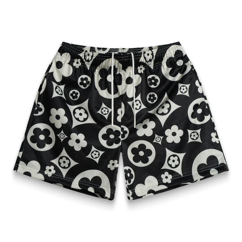 BRAVEST STUDIOS FLOWER BLACK SHORT-Empxre Boutique