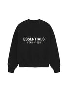 Fear of God Essentials Classic Crewneck Sweatshirt Jet Black-Hoodies-Empxre Boutique