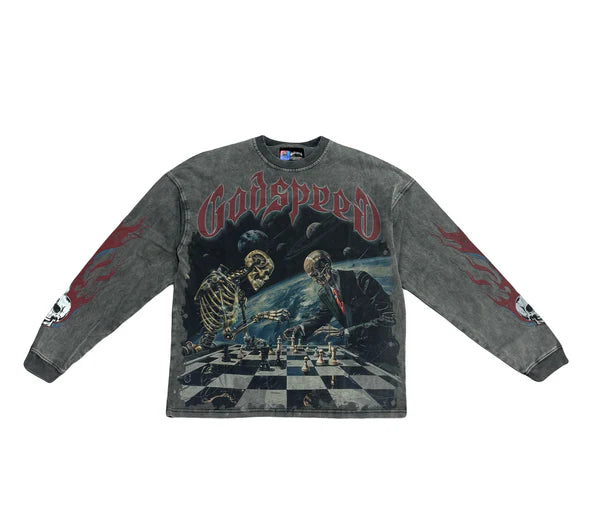 Godspeed Checkmate Longsleeve Grey Wash-Empxre Boutique
