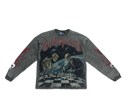 Godspeed Checkmate Longsleeve Grey Wash-Empxre Boutique