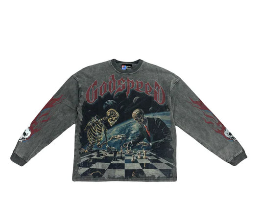 Godspeed Checkmate Longsleeve Grey Wash-Empxre Boutique