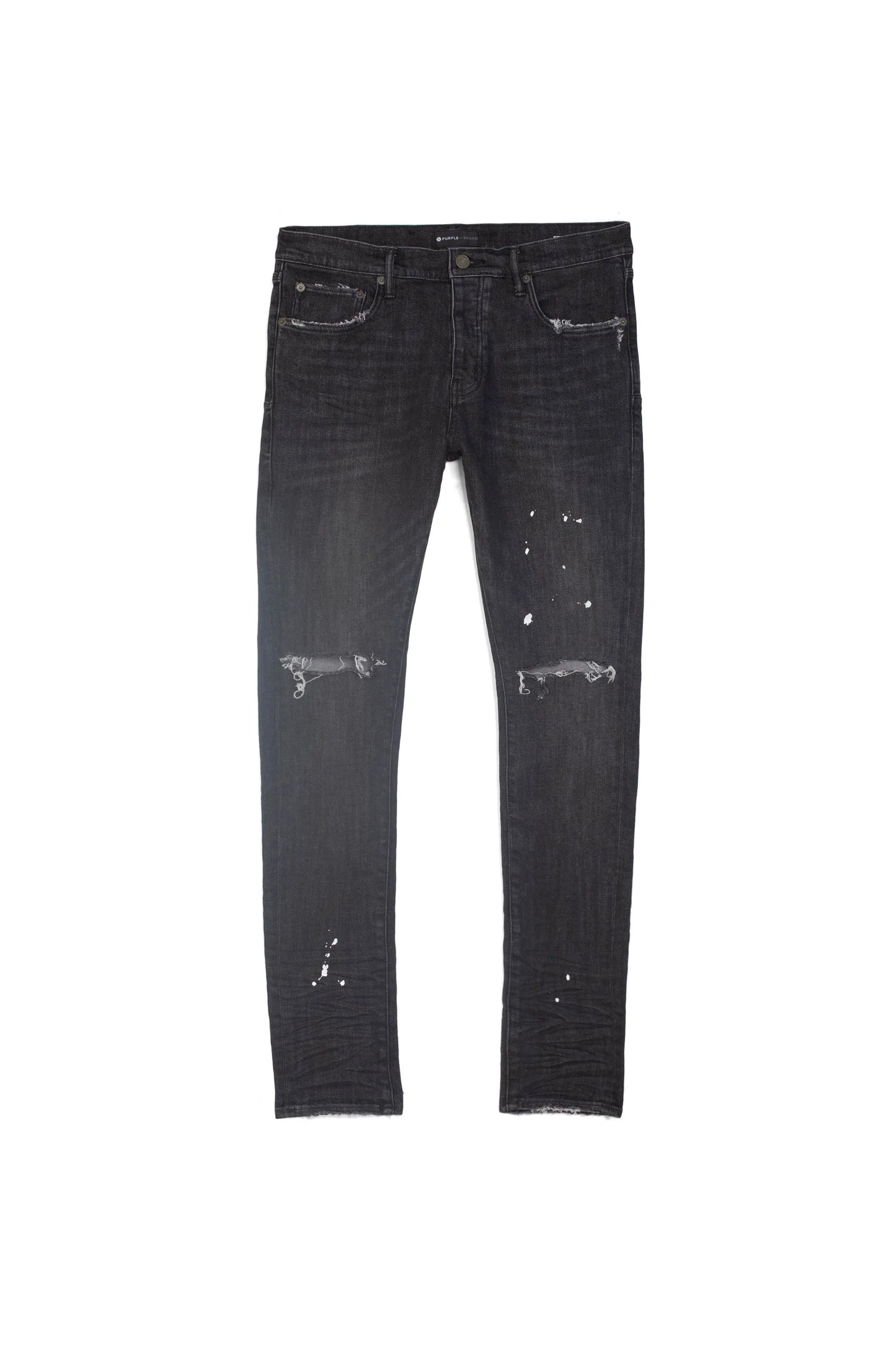 Purple Brand Black Over Spray Skinny Jeans