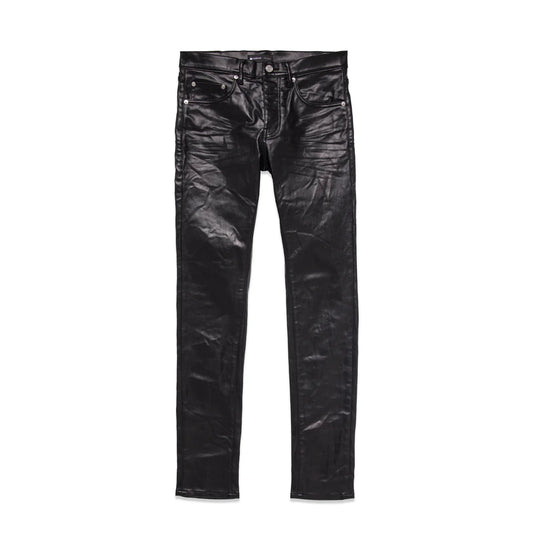 Purple Brand Patent Leather Film Skinny Jeans Black
