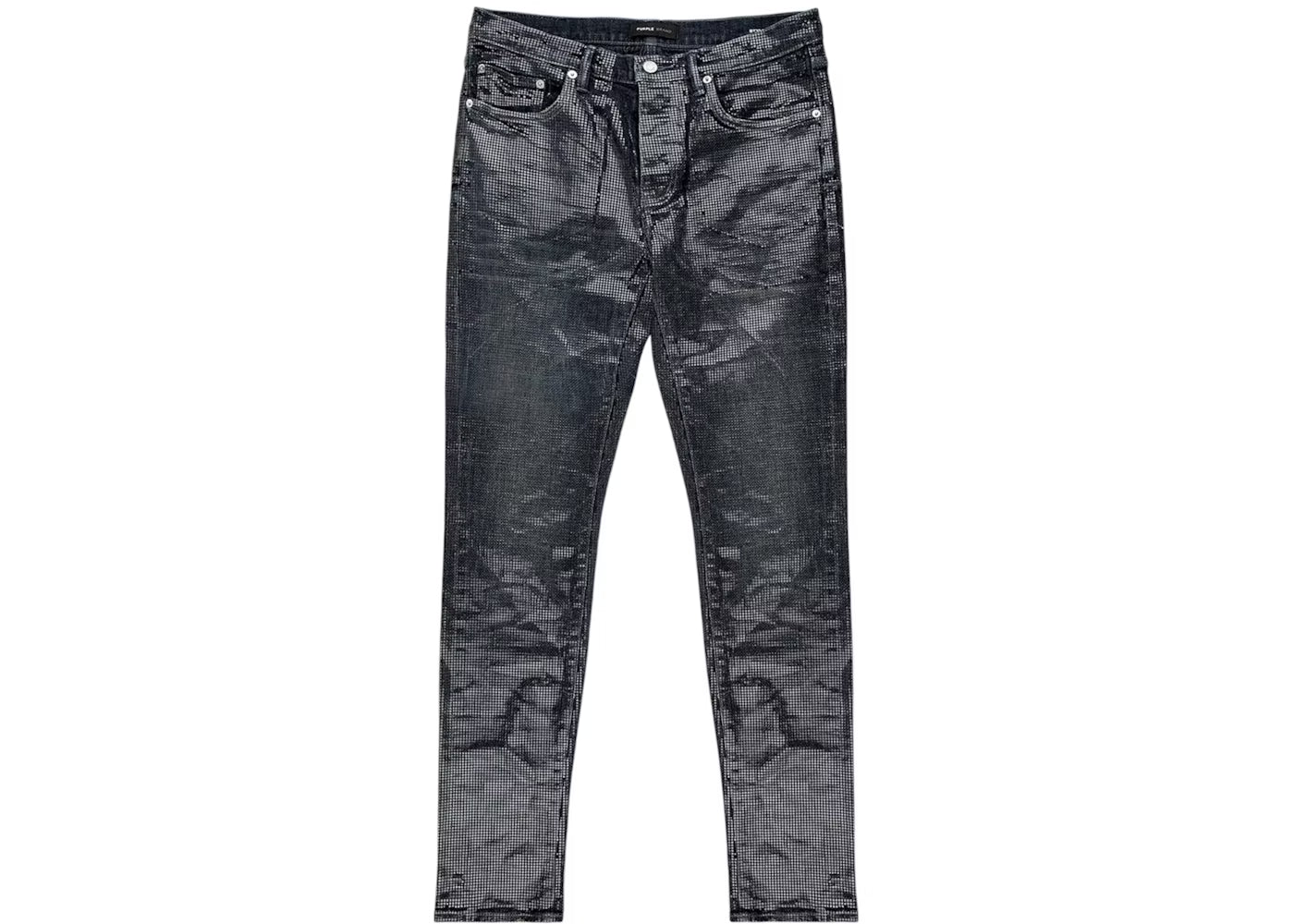 Purple Brand	Tiled Overlay Shimmery Skinny Jeans Black
