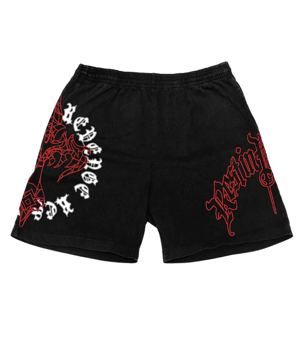 Revenge Web Cross Shorts Black/Red-Empxre Boutique