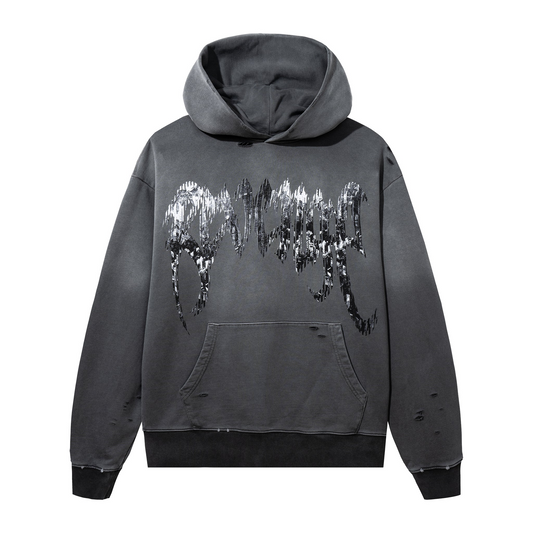 Revenge Kosuke Kawamura Glitch Arch Logo Hoodie Grey