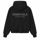 Fear of God Essentials Classic Fit Fleece Zip-Up Hoodie Jet Black-Hoodies-Empxre Boutique