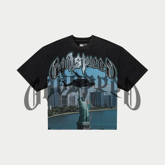 Godspeed JFK to MIA Tee Black