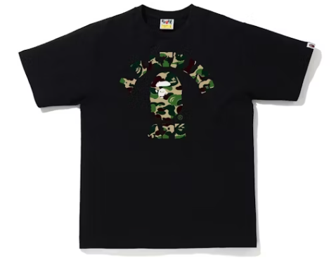 BAPE ABC CAMO COLLEGE TEE Black Green-Empxre Boutique