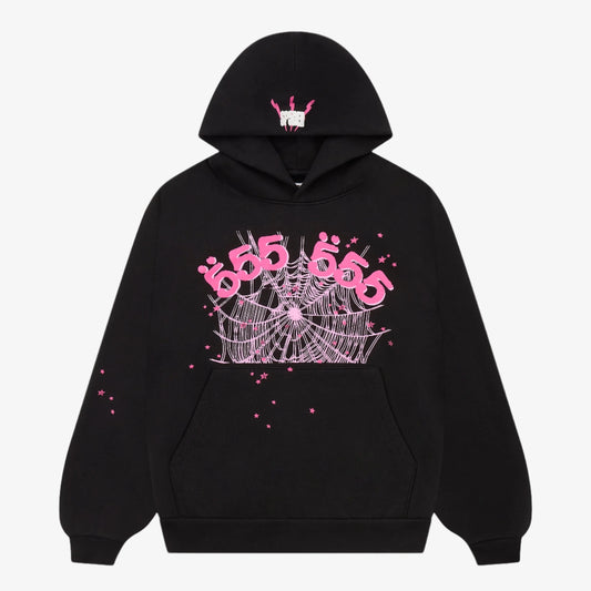 Sp5der Angel Number Hoodie Black