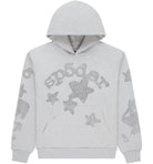 Sp5der Rhinestone Beluga Hoodie Heather Grey