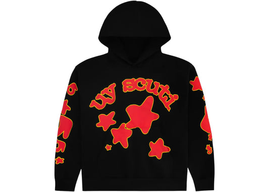 Sp5der x UY SCUTI Hoodie Black/Red