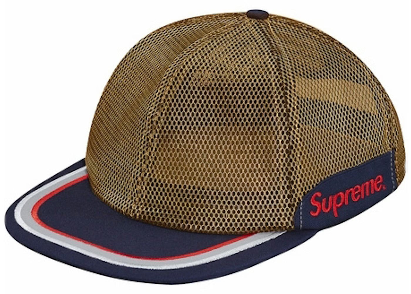 Supreme Metallic Mesh 6 Panel Hat Gold