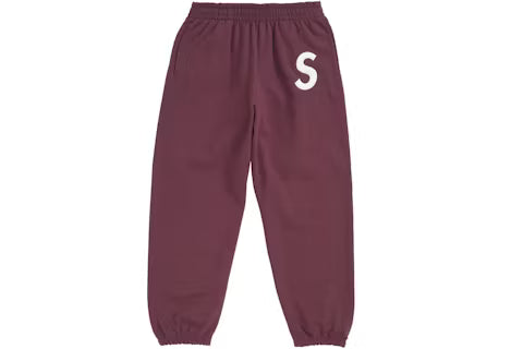 Supreme S Logo Sweatpants Maroon