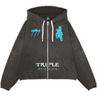 Triple Sevens Moto Zip Up Hoodie Black-Empxre Boutique