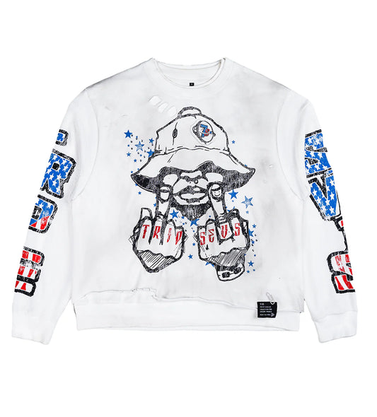 Triple Sevens	Trade War LS Tee White