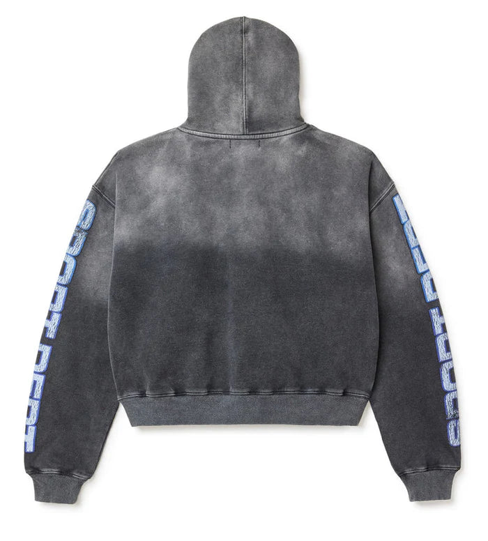 Vale Forever Watchdog Pullover Hoodie in Black With Blue and White Graphics — sold by Empxre Boutique