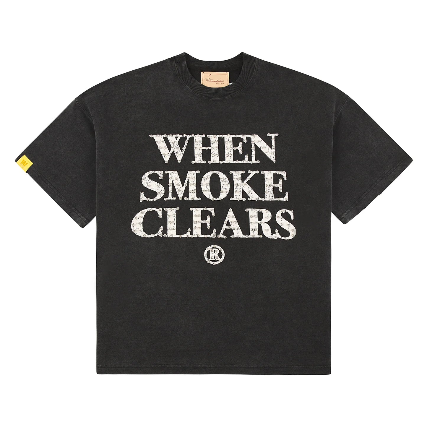 When Smoke Clears Off Black/Bone Diamond Tee-Empxre Boutique