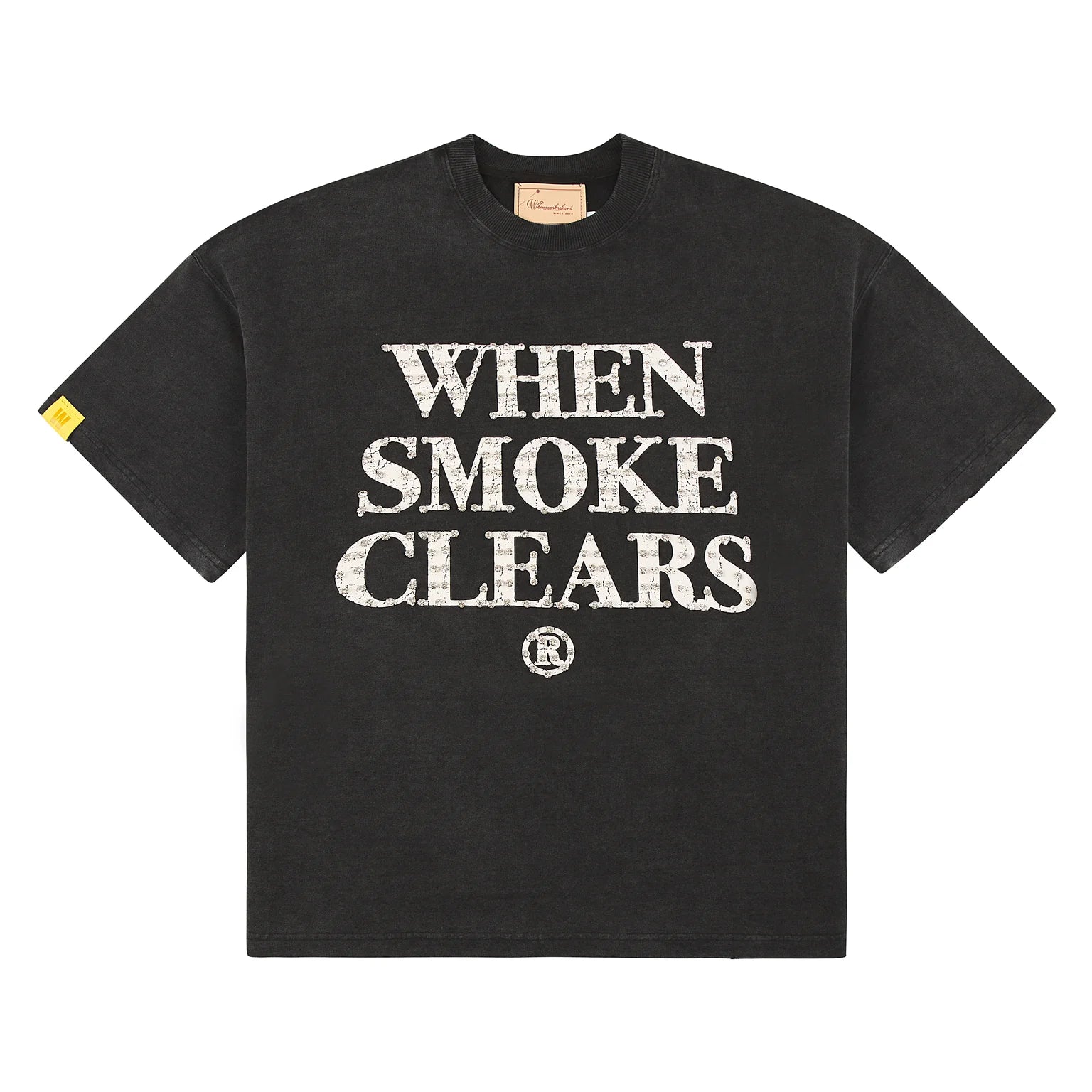 When Smoke Clears Off Black/Bone Diamond Tee-Empxre Boutique