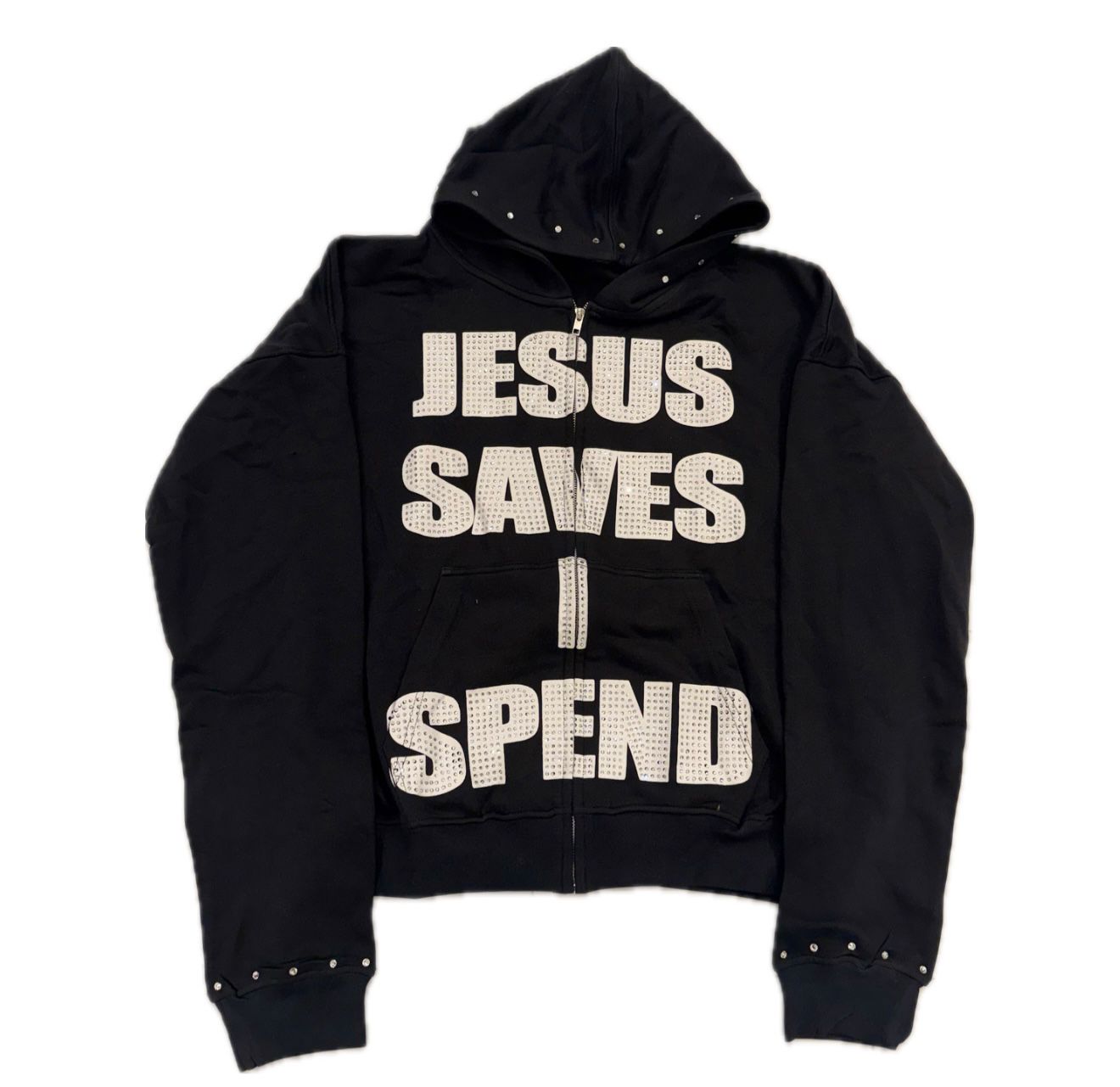 Jesus Saves I Spend Hoodie Black