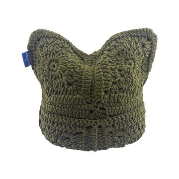 Arkyve Olive Crochet Cat Hat