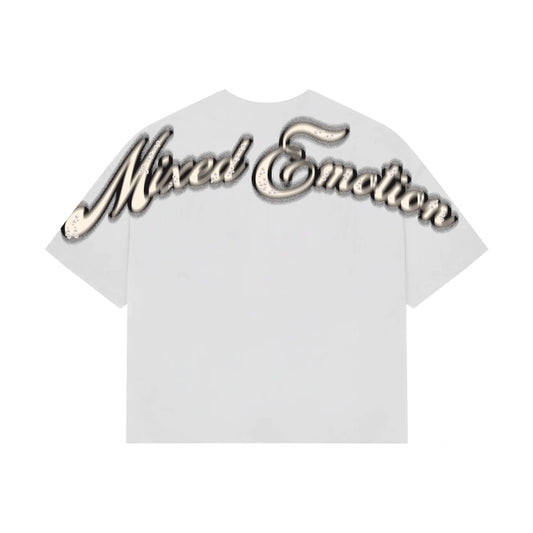 Mixed Emotions White “Pearl” Cropped Tee