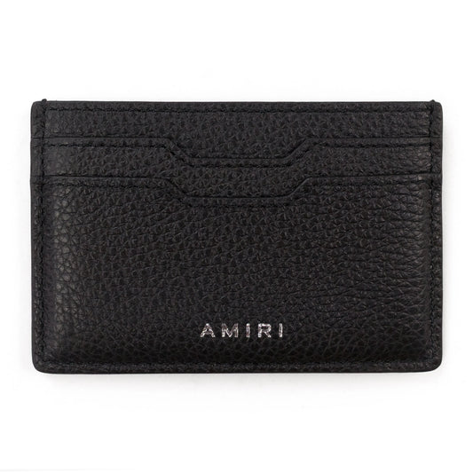 Amiri Black Iconic Emblem Leather Cardholder