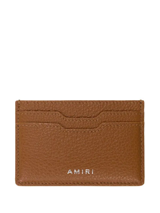 Amiri Brown Iconic Emblem Leather Cardholder