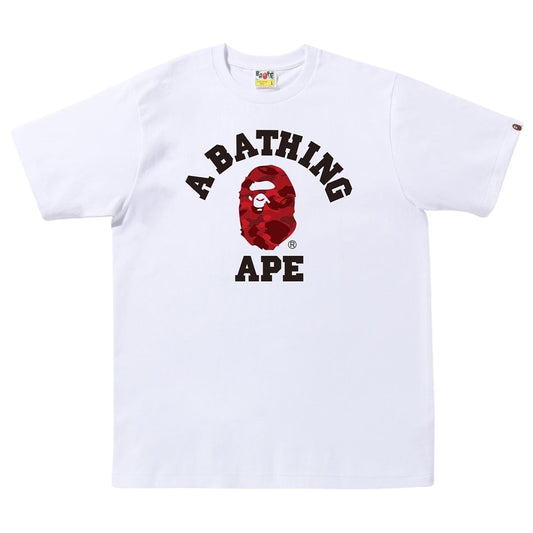 BAPE COLOR CAMO COLLEGE TEE White Red