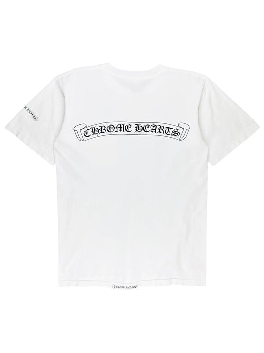 Chrome Hearts Vintage Scroll Banner Logo Pocket Tee White (Pre-Owned)-Empxre Boutique
