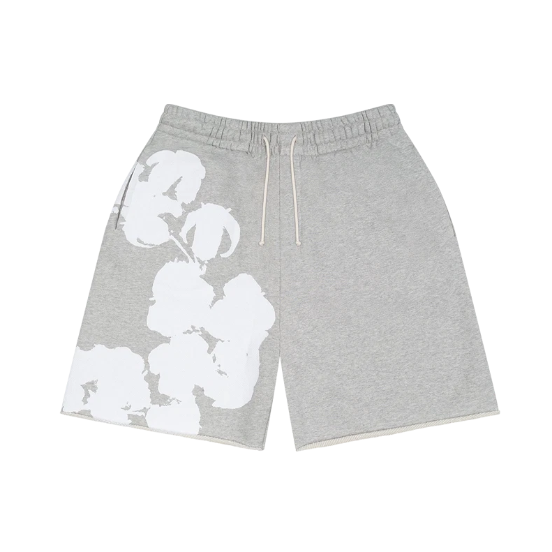 Denim Tears Big Cotton Wreath Sweat Shorts Grey – Empxre Boutique