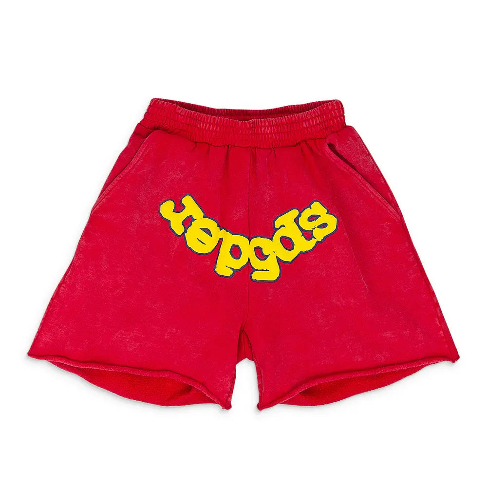 Sp5der OG Logo Sweat Shorts Red-Empxre Boutique
