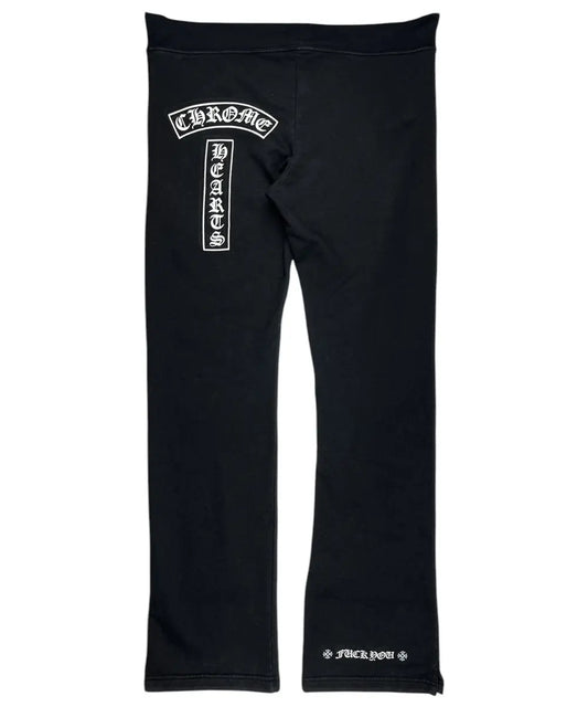 Chrome Hearts Vintage Flared T-Bar Logo Sweatpants Black