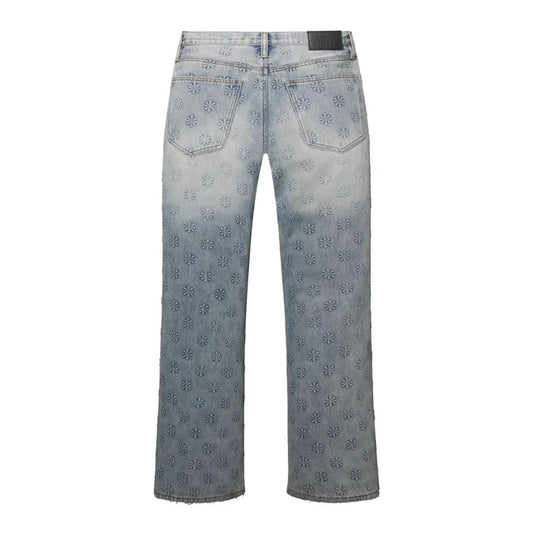 Lost Shdws Embossed Denim Pants Blue
