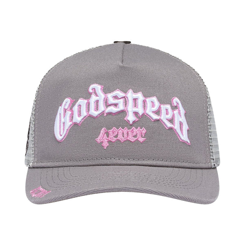 Godspeed Trucker Hat Grey Pink-Empxre Boutique