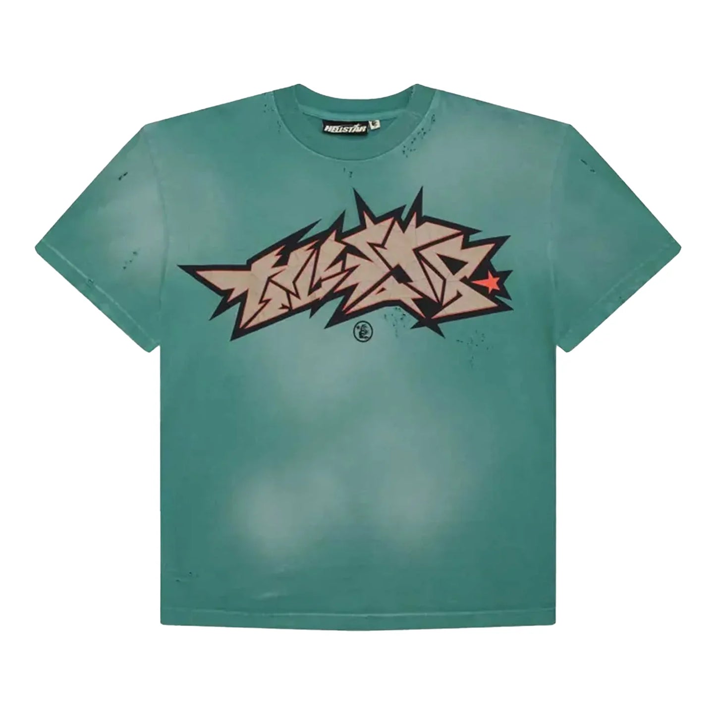 Hellstar Cracked Logo Distressed Tee Green-Empxre Boutique
