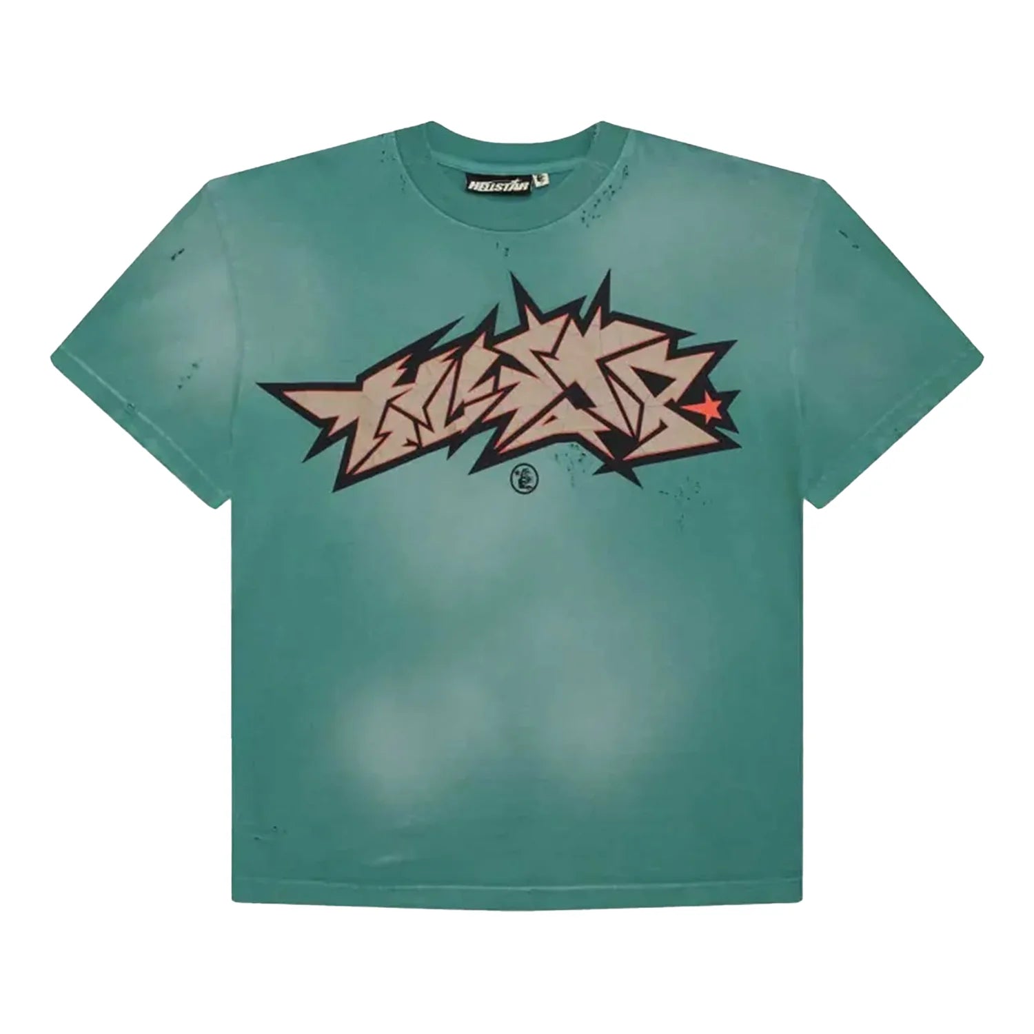 Hellstar Cracked Logo Distressed Tee Green-Empxre Boutique