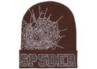 Sp5der Web Rhinestone Beanie Brown-Empxre Boutique