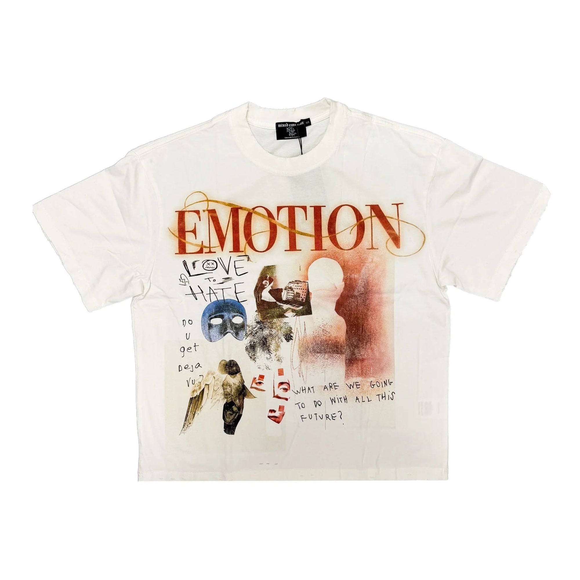 Mixed Emotion White Deja Vu Tee – Empxre Boutique