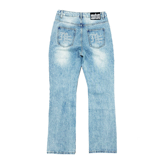 Mixed Emotions ME Rhinestone Jeans Blue