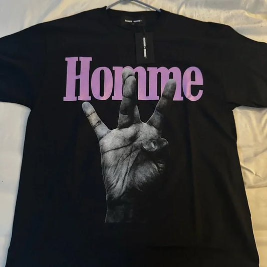 Homme Femme Twisted Fingers Tee Black/Purple