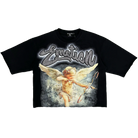 Mixed Emotions Black Cropped Cupid Tee-Empxre Boutique