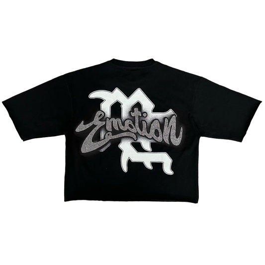 Mixed Emotions Black Cropped Cupid Tee
