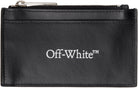 Off White Black Bookish Zipped Card Holder-Empxre Boutique
